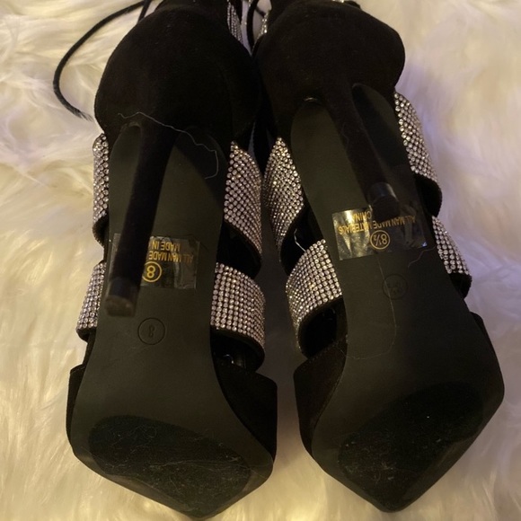 Rhinestone Lace Up Booties - Picture 8 of 12
